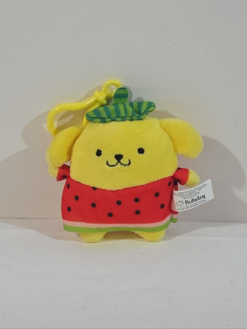 Pompompurin watermelon outfit plushie keychain